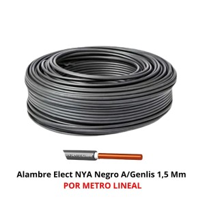 ALAMBRE ELECT NYA NEGRO A/GENLIS X MT 1,5 MM