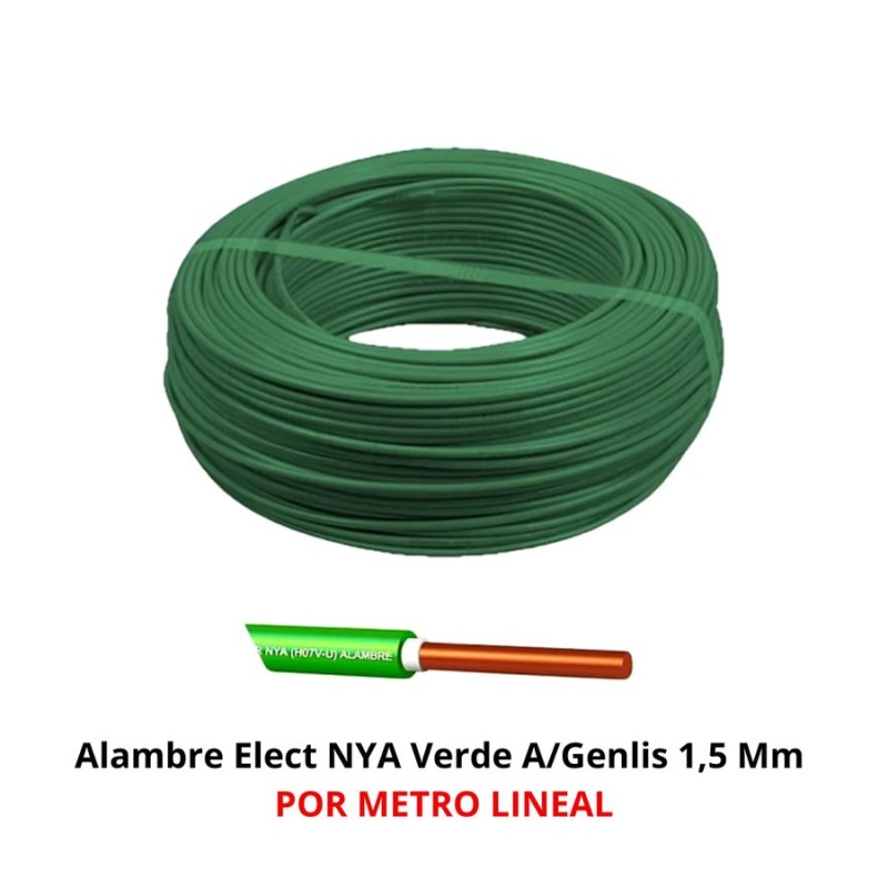 ALAMBRE ELECT NYA VERDE A/GENLIS X MT 1,5 MM