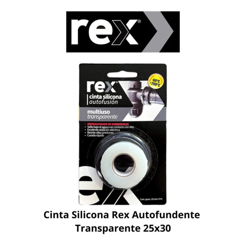 CINTA SILICONA REX AUTOFUNDENTE TRANSP. 25X30