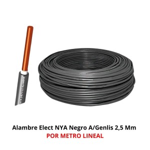 ALAMBRE ELECT NYA NEGRO A/GENLIS X MT 2,5 MM