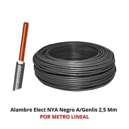 ALAMBRE ELECT NYA NEGRO A/GENLIS X MT 2,5 MM