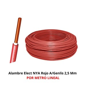 ALAMBRE ELECT NYA ROJO A/GENLIS X MT 2,5 MM