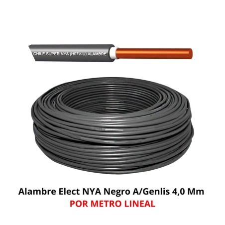 ALAMBRE ELECT NYA NEGRO A/GENLIS X MT 4,0 MM