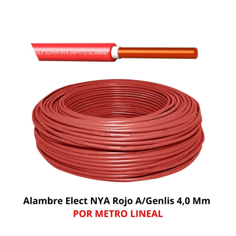 ALAMBRE ELECT NYA ROJO A/GENLIS X MT 4,0 MM