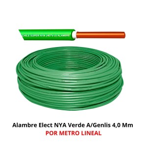 ALAMBRE ELECT NYA VERDE A/GENLIS X MT 4,0 MM