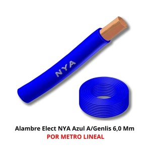 ALAMBRE ELECT NYA AZUL A/GENLIS X MT 6,0 MM