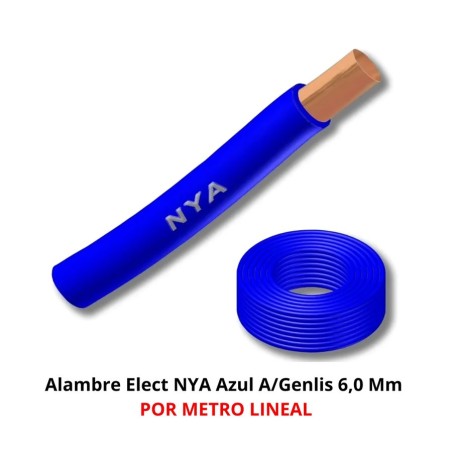 ALAMBRE ELECT NYA AZUL A/GENLIS X MT 6,0 MM