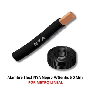 ALAMBRE ELECT NYA NEGRO A/GENLIS X MT 6,0 MM