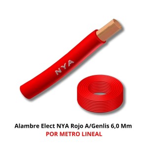 ALAMBRE ELECT NYA ROJO A/GENLIS X MT 6,0 MM