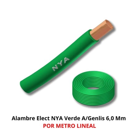ALAMBRE ELECT NYA VERDE A/GENLIS X MT 6,0 MM