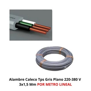 ALAMBRE CALECO TPS GRIS PLANO 220-380 V 3X1,5 MM X