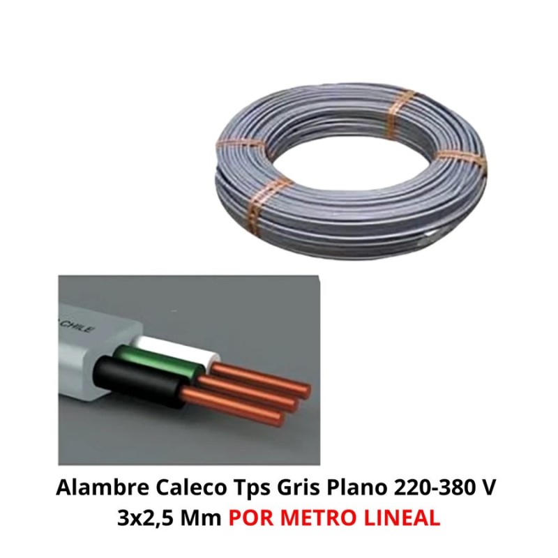 ALAMBRE CALECO TPS GRIS PLANO 220-380 V 3X2,5 MM X