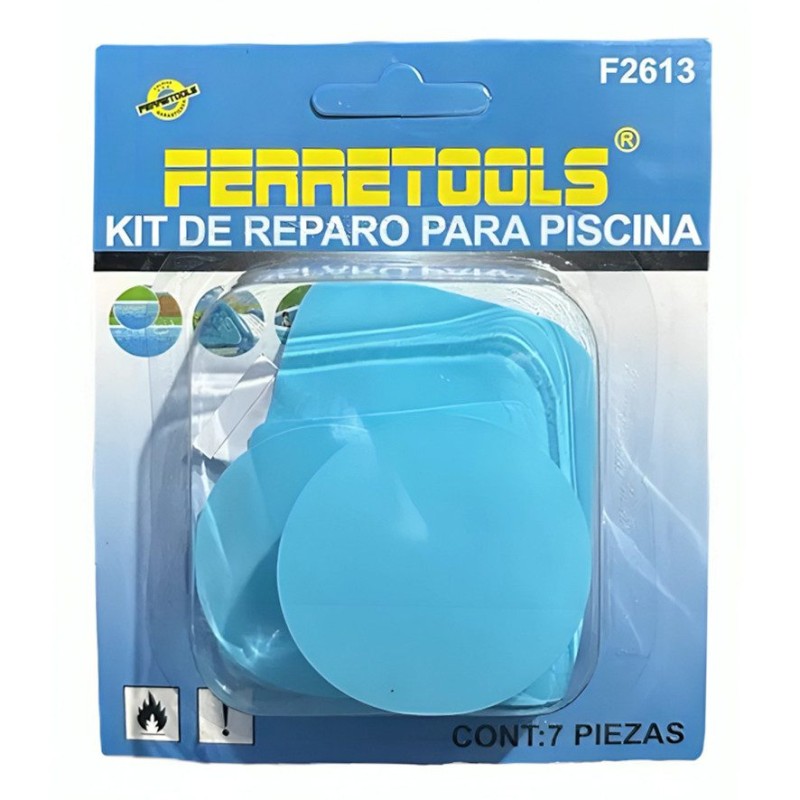 PARCHE PARA PISCINA KIT DE REPARO 7 PIEZAS F2613 C
