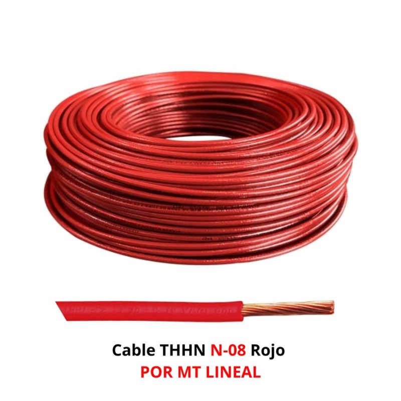 CABLE THHN N-08 ROJO