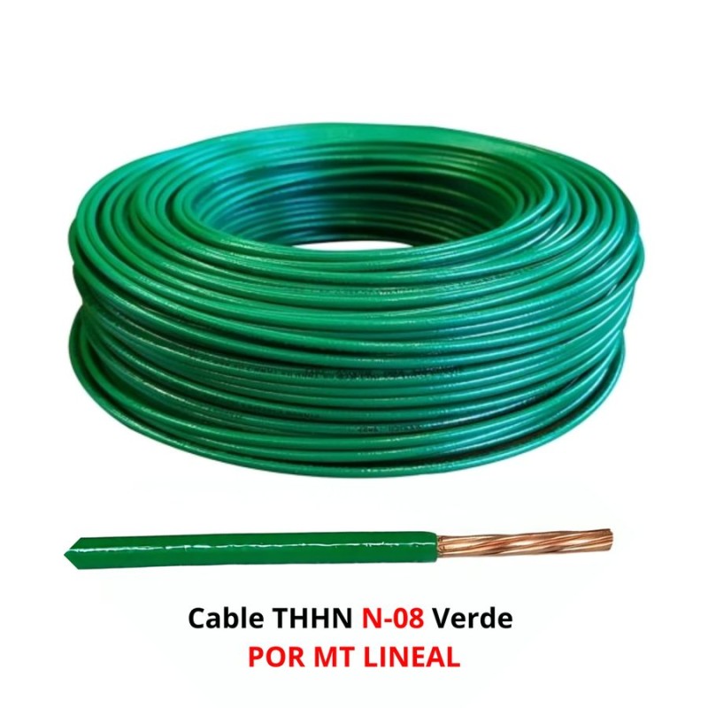 CABLE THHN N-08 VERDE