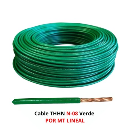 CABLE THHN N-08 VERDE