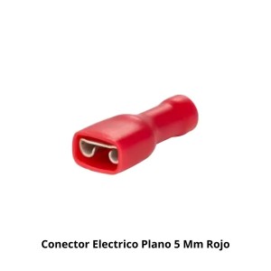 CONECTOR ELECTRICO PLANO 5 MM ROJO