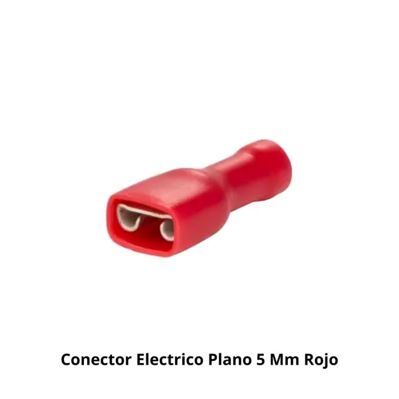 CONECTOR ELECTRICO PLANO 5 MM ROJO