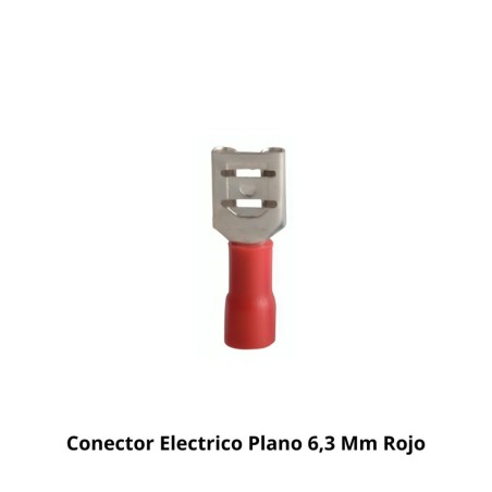 CONECTOR ELECTRICO PLANO 6,3 MM ROJO