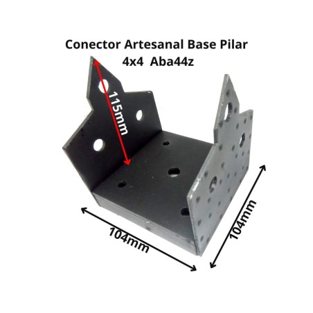 CONECTOR ARTESANAL BASE PILAR 4X4 98X98 ABA44Z