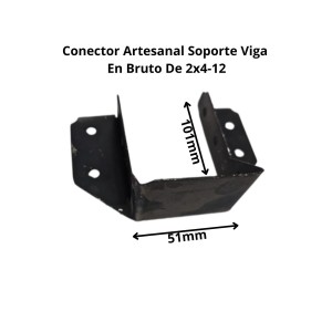 CONECTOR ARTESANAL SOPORTE VIGA EN BRUTO 2X4-1.2