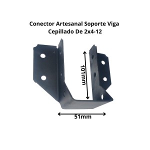 CONECTOR ARTESANAL SOPORTE VIGA CEPILLADO 2X4-1.2