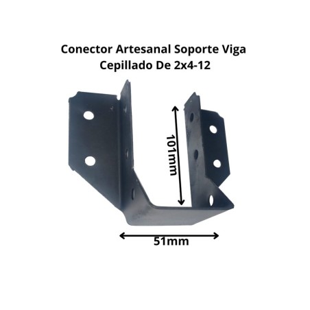 CONECTOR ARTESANAL SOPORTE VIGA CEPILLADO 2X4-1.2