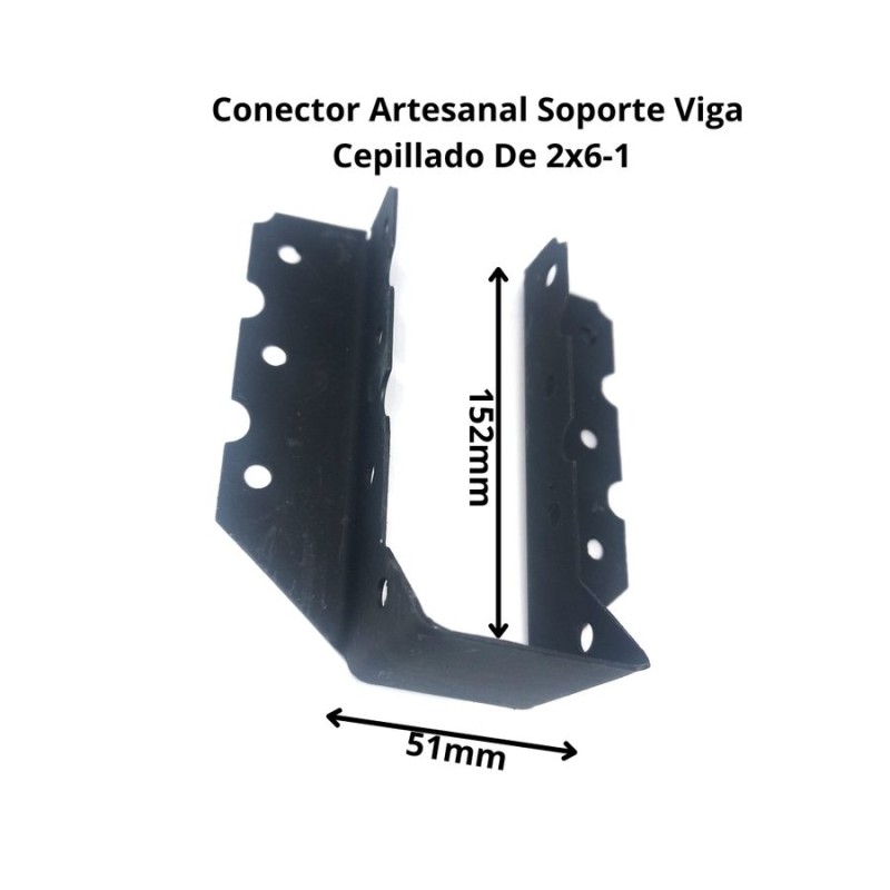 CONECTOR ARTESANAL SOPORTE VIGA CEPILLADO 2X6-1.2