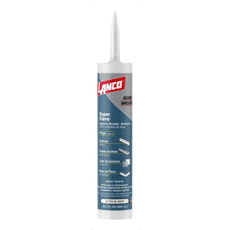 SILICONA LANCO MONTAJE BLANCO SUPER CLAVO 300 ML