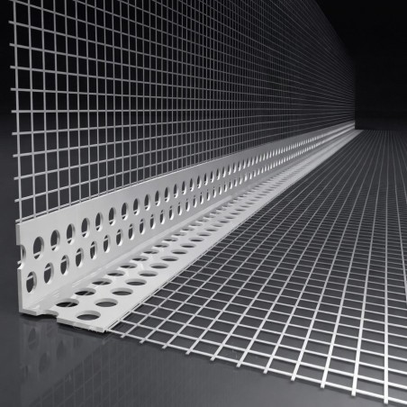 ESQUINERO PERFORADO PVC CON MALLA FIBRA DE VIDRIO