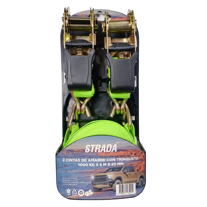 CINTA AMARRE (2) CON TRINQUETE 1000 KG X6 MTX 25MM