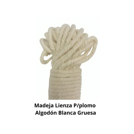 MADEJA LIENZA P/PLOMO ALGODON BLANCA GRUESA
