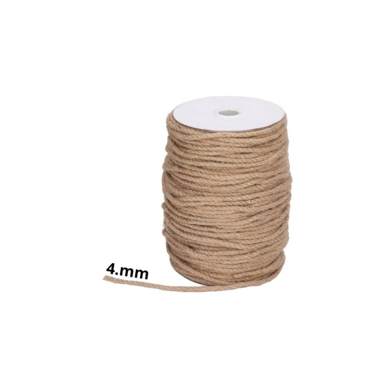 CORDEL YUTE (CAÑAMO) TORCIDO 4 MM 39 95 MT X