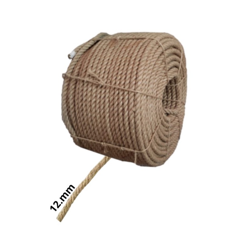 CORDEL YUTE (CAÑAMO) TORCIDO 12 MM 43 12 MT X K