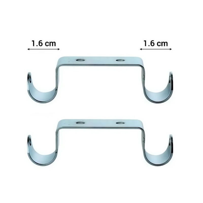SOPORTE BARRA CORTINA 5/8" (16 MM) DOBLE TECHO X