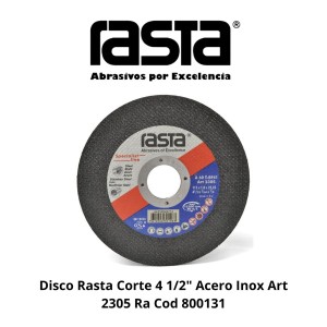 DISCO RASTA CORTE 4 1/2" ACERO INOX ART 2305 RA CO