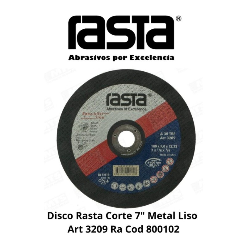 DISCO RASTA CORTE 7" METAL LISO ART 3209 RA COD 80
