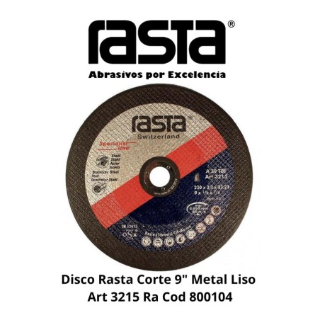 DISCO RASTA CORTE 9" METAL LISO ART 3215 RA COD 80