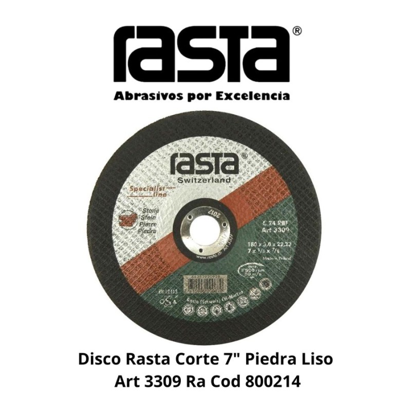 DISCO RASTA CORTE 7" PIEDRA LISO ART 3309 RA COD 8