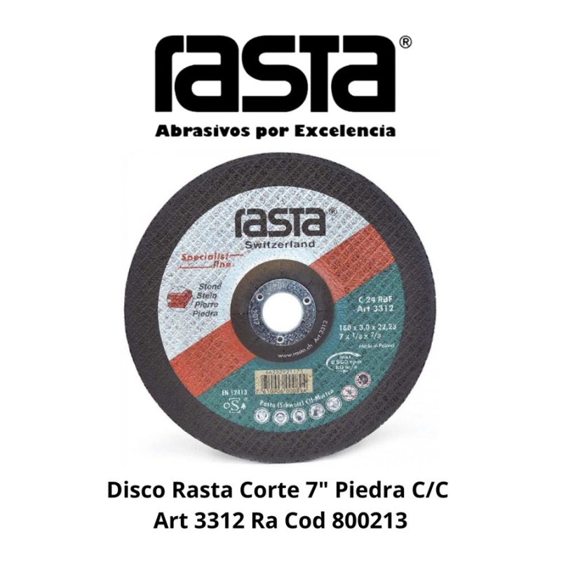 DISCO RASTA CORTE 7" PIEDRA C/C ART 3312 RA COD 80