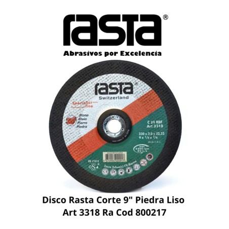DISCO RASTA CORTE 9" PIEDRA LISO ART 3318 RA COD 8