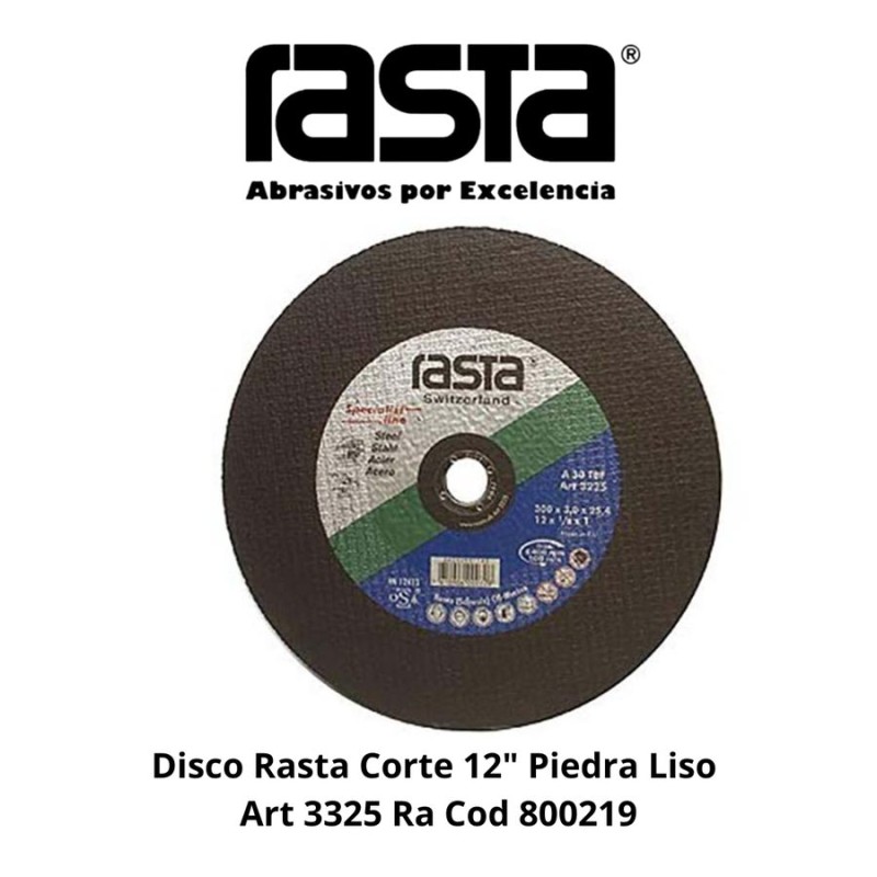 DISCO RASTA CORTE 12" PIEDRA LISO ART 3325 RA COD