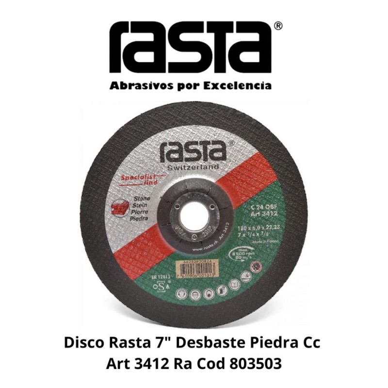 DISCO RASTA 7" DESBASTE PIEDRA CC ART 3412 RA COD