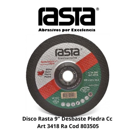 DISCO RASTA 9" DESBASTE PIEDRA CC ART 3418 RA COD