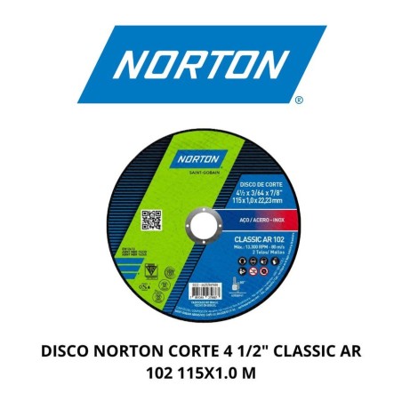 DISCO NORTON CORTE 4 1/2" CLASSIC AR 102 115X1.0 M