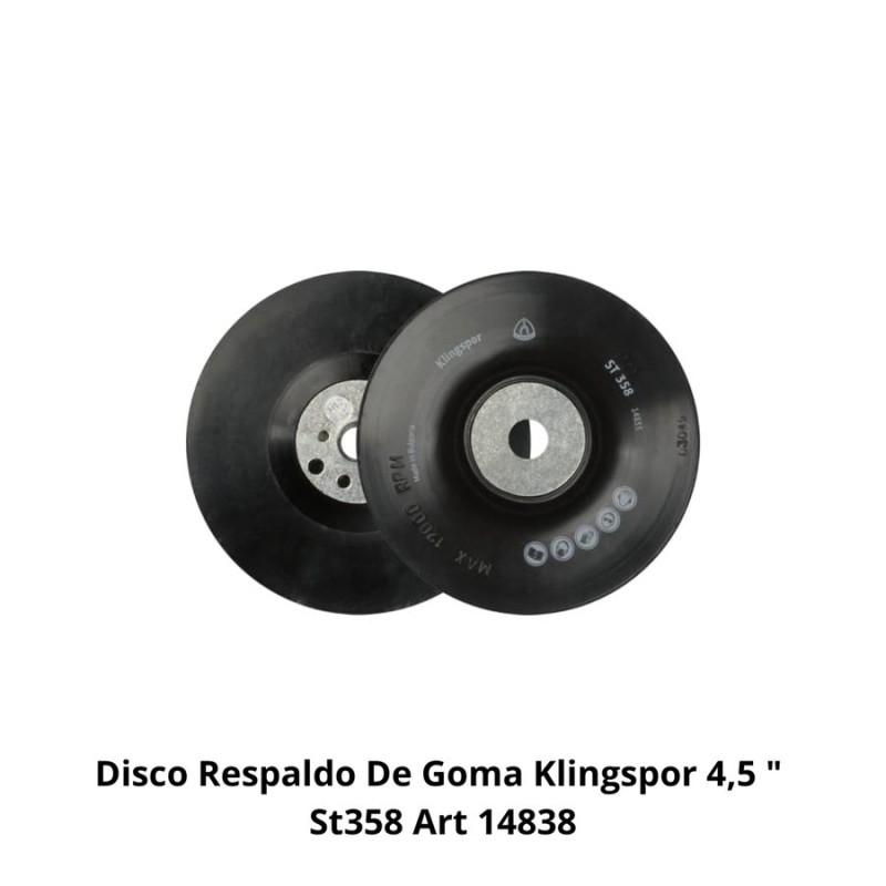 DISCO RESPALDO DE GOMA KLINGSPOR 4,5 " ST358 ART 1