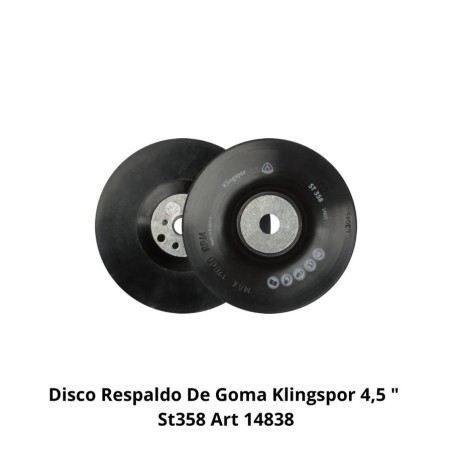 DISCO RESPALDO DE GOMA KLINGSPOR 4,5 " ST358 ART 1