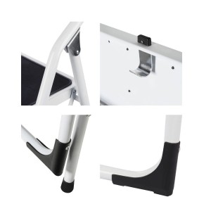 ESCALERA PLEGABLE 4 PELDAÑOS FIERRO BLANCA 141X41