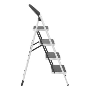 ESCALERA PLEGABLE 4 PELDAÑOS FIERRO BLANCA 141X41