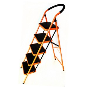 ESCALERA PLEGABLE 5 PELDAÑOS FIERRO AMARILLO NARAN